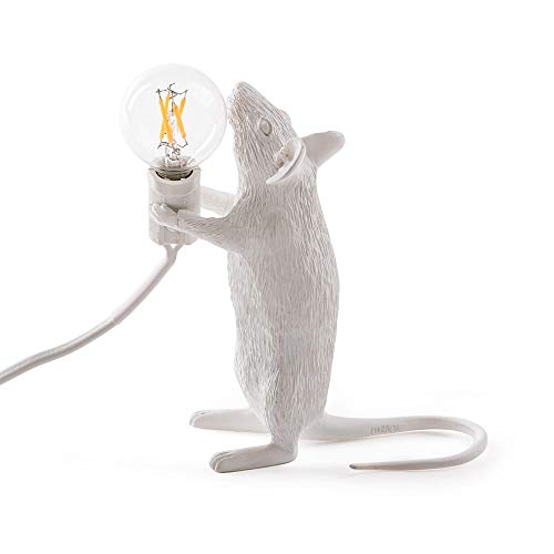NC Lámpara De Resina para Ratón LED E12 para La Decoración del Dormitorio De La Sala De Estar Luces LED EU/AU/US/UK Plug de pie Blanco