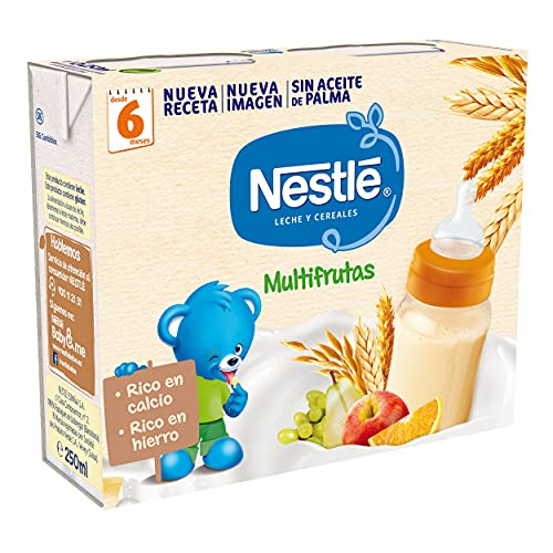 Nestlé Leche y Cereales Multifrutas - Alimento Para bebés - Paquete de 6x2 unidades de 250ml