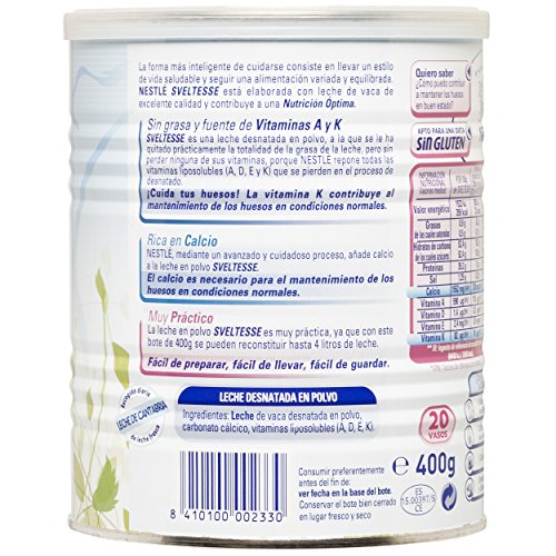 Nestlé Sveltesse - Leche desnatada en Polvo - 400 g