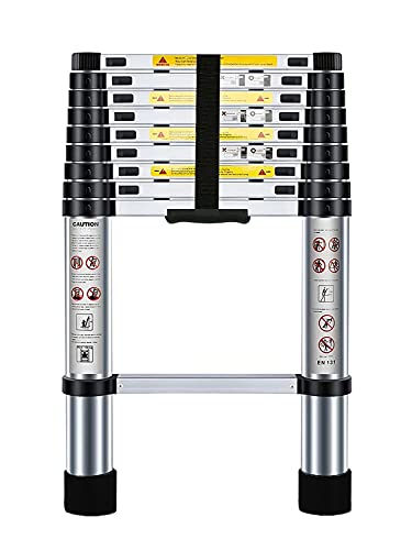 Nestling® 2.9M Escalera Telescópica Multiusos de Aluminio Portátil. Extensión Plegable y Extensible EN131, Carga Máxima 150 kg