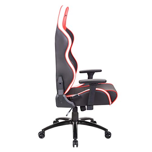 Newskill NS-CH-KAIDAN-RED Kaidan - Silla gaming profesional reforzada con estructura de metal (respaldo con mecanismo de mariposa reclinable en 180 grados, reposabrazos 3D) - Color Rojo, mediano