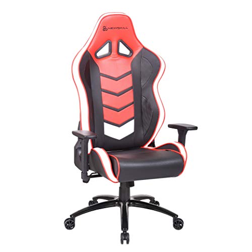 Newskill NS-CH-KAIDAN-RED Kaidan - Silla gaming profesional reforzada con estructura de metal (respaldo con mecanismo de mariposa reclinable en 180 grados, reposabrazos 3D) - Color Rojo, mediano