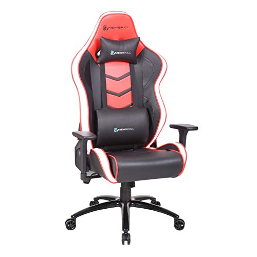 Newskill NS-CH-KAIDAN-RED Kaidan - Silla gaming profesional reforzada con estructura de metal (respaldo con mecanismo de mariposa reclinable en 180 grados, reposabrazos 3D) - Color Rojo, mediano