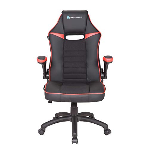 Newskill NS-CH-NAYUKI-RED Nayuki - Silla gaming profesional con respaldo 2.5D, reposabrazos acolchado y ajustable y respaldo con mecanismo de balanceo - Color Rojo, mediano