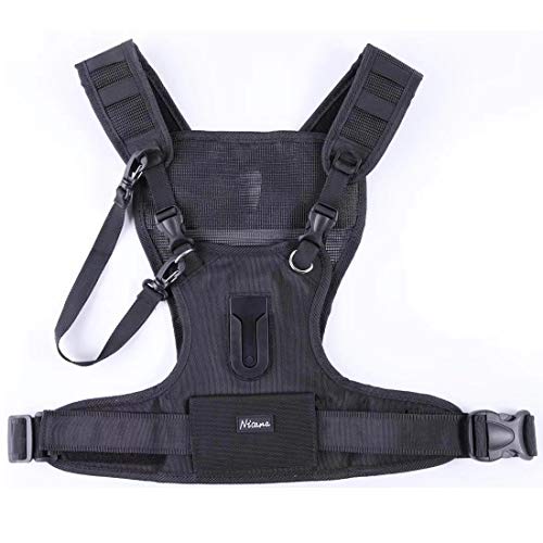 Nicama Arnés de Correa para cámara de Doble Hombro Correa de sujeción, Arnés de Pecho con Bujes de Montaje y Correas de Seguridad de Respaldo para Senderismo Canon Nikon Sony Sigma Olympus DSLR