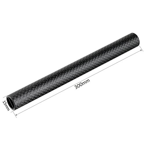 NICEYRIG 15 mm Varillas de Fibra de Carbono 30 cm (12 Inch) Longitud para DSLR Hombro Rig 15 mm Rail Sistema de Apoyo