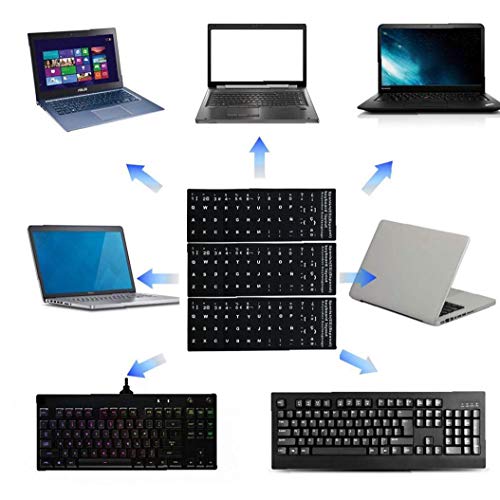 NIDONE Teclado Pegatinas Reemplazo Español No Transparente con Fondo En Letras Blancas para Los Ordenadores Portátiles De Sobremesa 3pcs