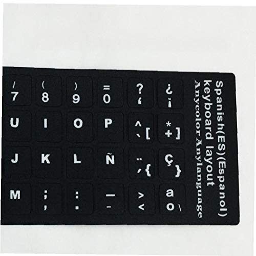NIDONE Teclado Pegatinas Reemplazo Español No Transparente con Fondo En Letras Blancas para Los Ordenadores Portátiles De Sobremesa 3pcs