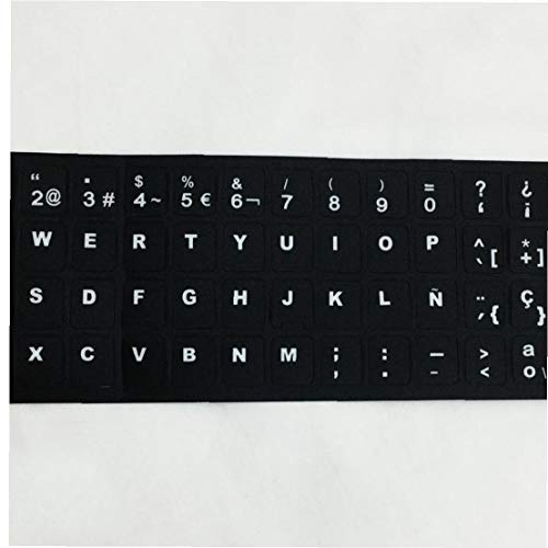 NIDONE Teclado Pegatinas Reemplazo Español No Transparente con Fondo En Letras Blancas para Los Ordenadores Portátiles De Sobremesa 3pcs