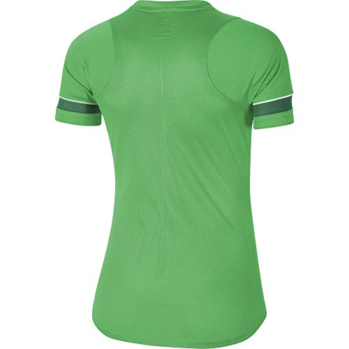 NIKE Camiseta de Entrenamiento para Mujer Academy 21, Mujer, Camiseta, CV2627-362, Verde Brillante, Blanco, Verde Pino, Blanco, Small