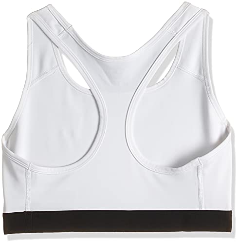 NIKE Med Band Bra Non Pad Sujetador de Deporte, Mujer, White/Black/(Black), S