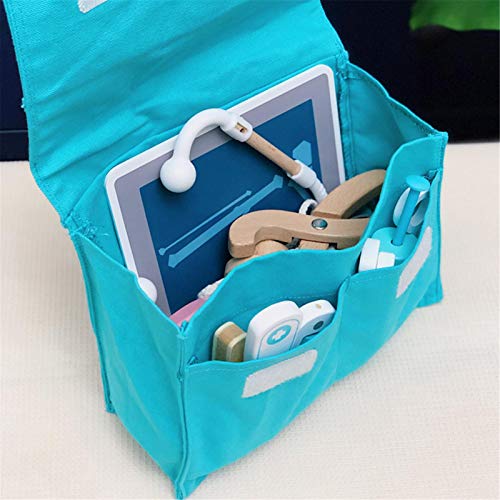Nikula 17 Piezas Doctor'S Case Juguete De Juego De rol Médico Juego De rol para Niños Kit Médico De Madera para Niños Juguete Médico De Madera con Estetoscopio Otoscopio Y Espejo Dental approving