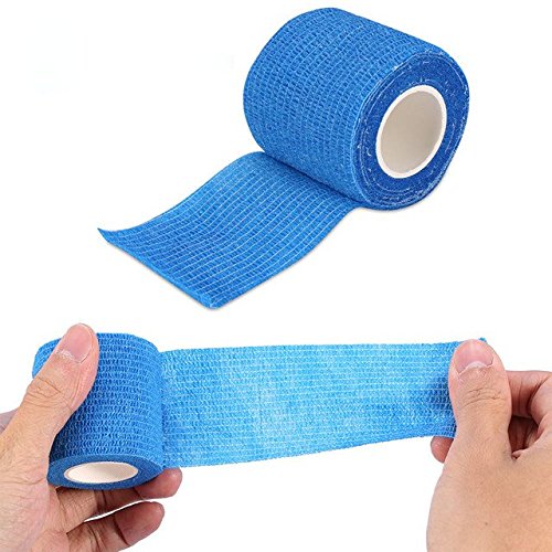 nilo Vendas cohesivas 5 cm x 4,5 m x 24 Rollos, Vendaje Autoadhesivo, Vet Wrap, Deportes Wrap (Azul)