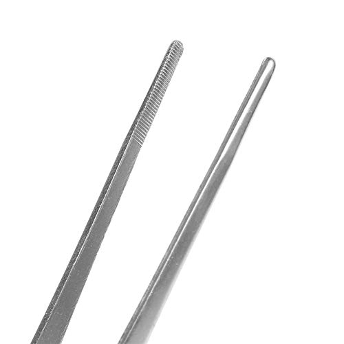 NIMOA Pinzas - Profesionales de Acero Inoxidable Largas Pinzas de Comida Directamente a Casa Pinzas Médicas 30cm, Plata