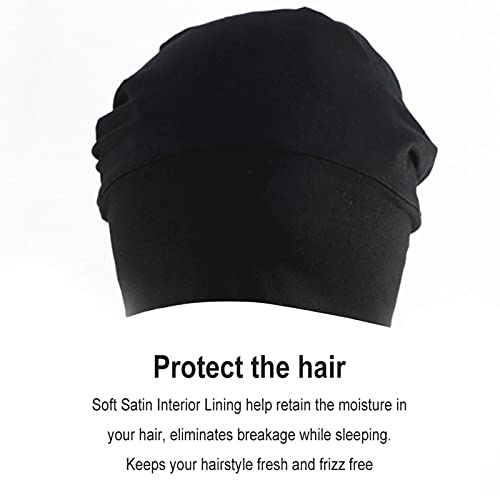 NIMON Satin Lined Sleep Cap Slouchy Cap Curly Girl Slap Headwear Regalos Se Adapta a Las Mujeres con Cabello Rizado Capo Ultra Suave Suave y Transpirable Natural Rotura Cabello y Convenient