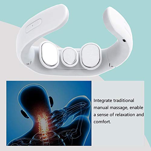 Nitoer Masajeador cervical, masajeador eléctrico para cuello inteligente, fisioterapia, electromagnética profunda, multifuncional, para uso doméstico en la oficina