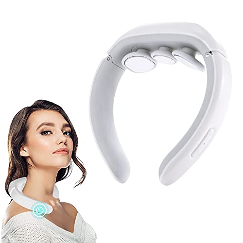 Nitoer Masajeador cervical, masajeador eléctrico para cuello inteligente, fisioterapia, electromagnética profunda, multifuncional, para uso doméstico en la oficina