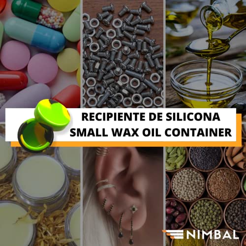 N/S {x2 Pack} Contenedor Mini Tarro de Silicona Antiadherente, Recipiente Pastillero hermético Wax neutraliza olores para Guardar Pasta de Humo, aceites, bálsamos y Pastillas. 5ml