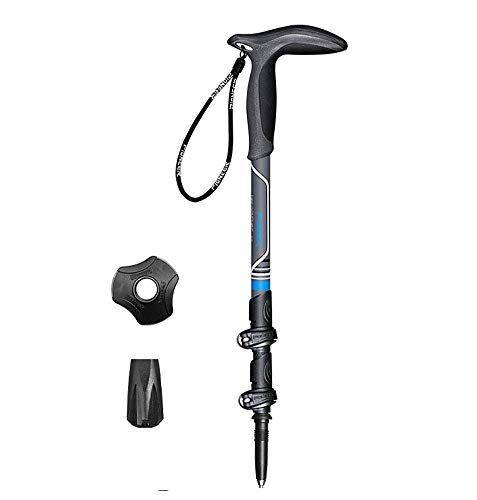 NUBAO Ligero Ajustable muletas, bastón telescópico, Bastones de Trekking con un diseño ergonómico en Forma de L, Seguro del Bloqueo Externo, lo Mejor for Viajar Montañismo