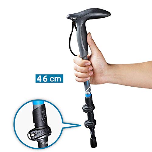 NUBAO Ligero Ajustable muletas, bastón telescópico, Bastones de Trekking con un diseño ergonómico en Forma de L, Seguro del Bloqueo Externo, lo Mejor for Viajar Montañismo