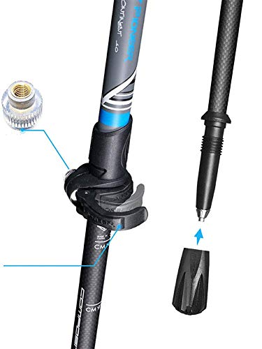 NUBAO Ligero Ajustable muletas, bastón telescópico, Bastones de Trekking con un diseño ergonómico en Forma de L, Seguro del Bloqueo Externo, lo Mejor for Viajar Montañismo