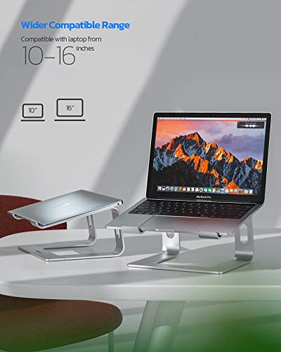 NULAXY Soporte de Portátil Compatible con portátiles DELL, HP, Samsung, Lenovo de 11 a 15,6 pulgadas, plateado
