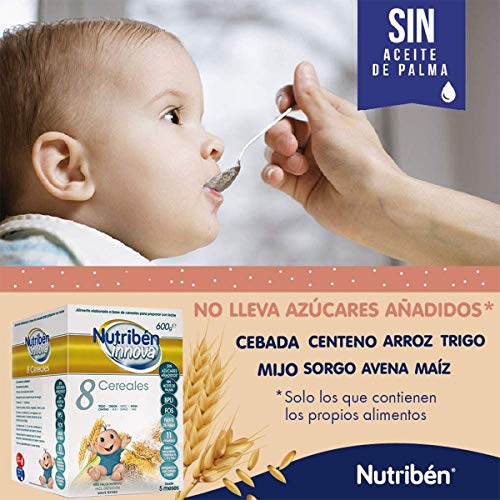 Nutribén Papillas Innova 8 Cereales, Alimento Para Bebés Desde Los 5 Meses, 600g