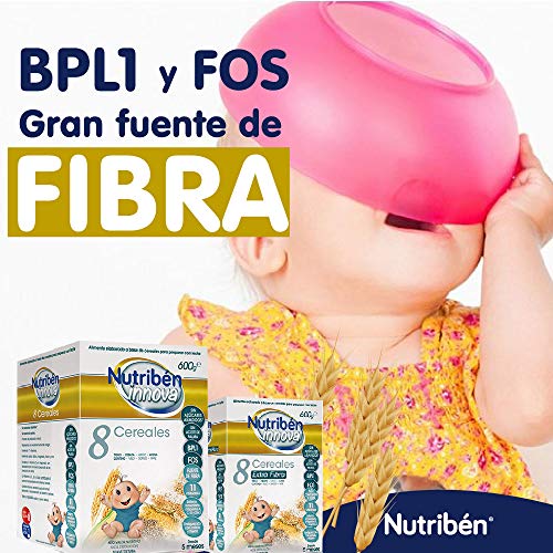 Nutribén Papillas Innova 8 Cereales, Alimento Para Bebés Desde Los 5 Meses, 600g