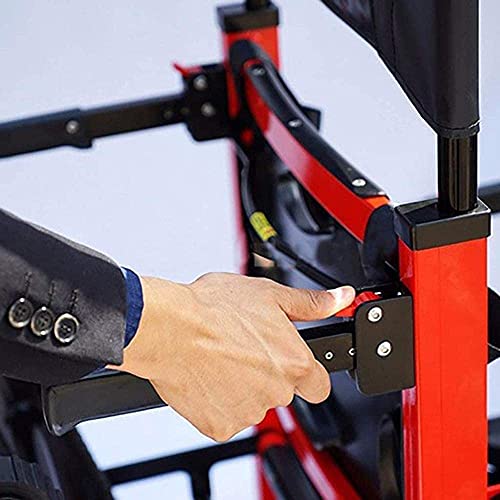 N&W Folding Electric Stair Climbing Wheelchair Stair Stretcher Ambulance Stair Chair Emergency Crawler Evacuation Chair Mobility Aid Stretcher Trolley Aluminum-Red
