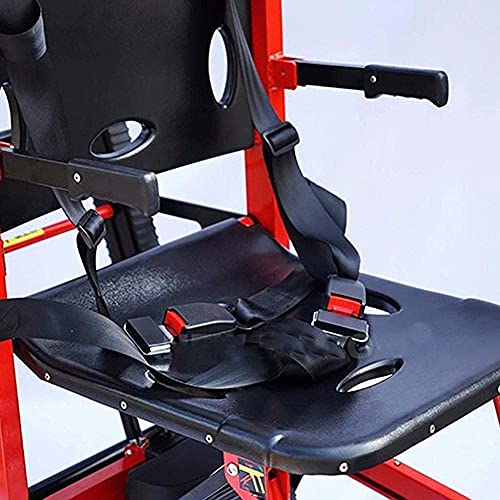 N&W Folding Electric Stair Climbing Wheelchair Stair Stretcher Ambulance Stair Chair Emergency Crawler Evacuation Chair Mobility Aid Stretcher Trolley Aluminum-Red