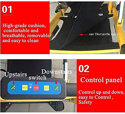 N&W Stair Chair Electric Folding Ambulance Chair Climbing Wheelchair Crawler Evacuation Chair Mobility Aid Stretcher Trolley Aluminum