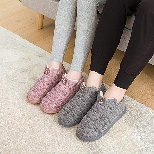 Nwarmsouth Zapatillas de Hombre Durables y cómodas,Zapatillas de tacón con Plataforma, cálidos Zapatos de algodón de Dibujos Animados-marrón Claro_35-36,Zapatillas de Invierno para Hombres y Mujeres