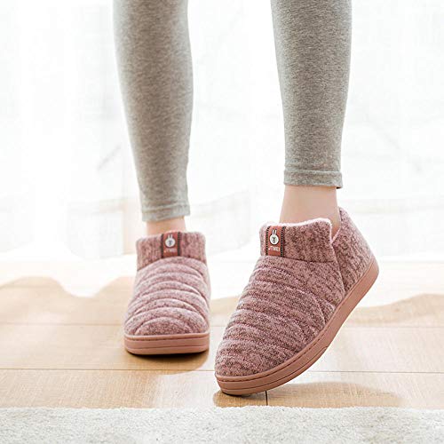 Nwarmsouth Zapatillas de Hombre Durables y cómodas,Zapatillas de tacón con Plataforma, cálidos Zapatos de algodón de Dibujos Animados-marrón Claro_35-36,Zapatillas de Invierno para Hombres y Mujeres