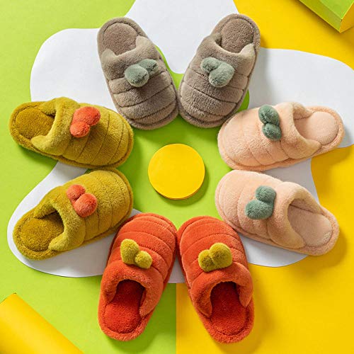 Nwarmsouth Zapatos de casa con Suela antides,Zapatillas de Interior cálidas, Zapatos de algodón de bebé de Dibujos Animados-Pink_19cm,Verano e Invierno/Pantuflas cómodas