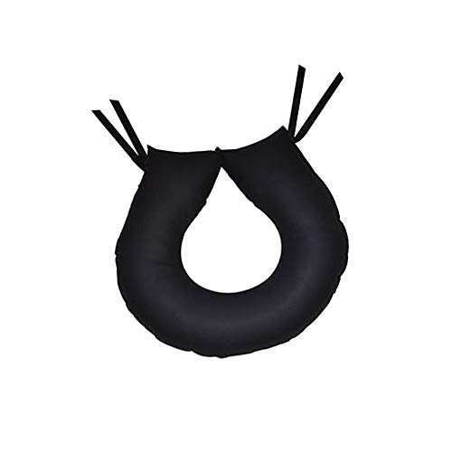 Obbocare - Cojín Antiescaras con Forma De Herradura Abierta. Cojín De Fibra Siliconada Hueca con Funda De Poliuretano. 37x45x15 CM. Color Negro.