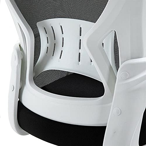 OF TLV-AM-OC32-BLACK Silla de Oficina con Soporte Lumbar Giratoria Escritorio 5 Ruedas Despacho, Blanco-Negro, Universal
