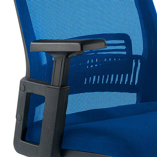 Ofichairs Silla Storm Silla de Oficina Ergonómica Silla de Escritorio Respaldo Transpirable Soporte Lumbar Reposacabezas Brazos Ajustables Color Azul