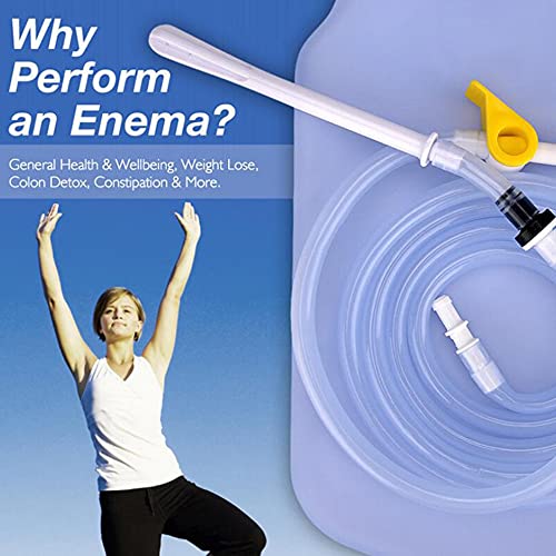 Olddreaming Enema de silicona aparato de riego intestinal Enema bolsa de aislamiento hogar Enema bolsa de enjuague hogar Enema bolsa de agua caliente