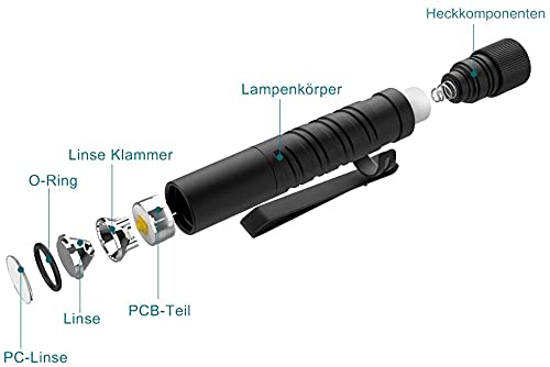 Olight I3T EOS LED Linterna Llavero,Mini Flashlight,Antorcha Pequeña Luz Portátil de Alta Potencia,180 Lúmenes,IPX8,con 2 Modos de Luz,Batería AAA Incluida,para Uso en Casa o al Aire Libre
