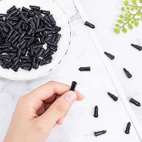 OLYCRAFT 200PCS Luer Lock Tapas de Punta de Jeringa Tapa de Punta de Aguja Dispensadora para Manualidades Y Trabajos Industriales con Caja de Almacenamiento - Negro