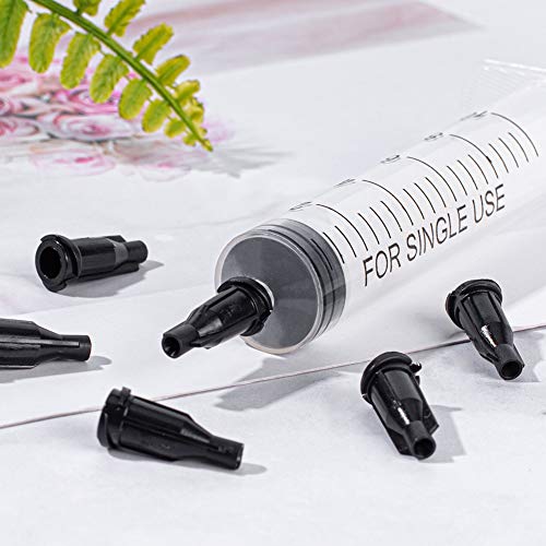 OLYCRAFT 200PCS Luer Lock Tapas de Punta de Jeringa Tapa de Punta de Aguja Dispensadora para Manualidades Y Trabajos Industriales con Caja de Almacenamiento - Negro