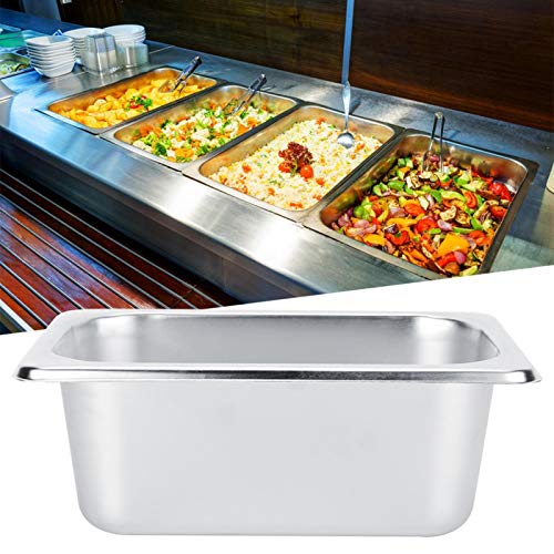 Omabeta Bandeja de Platos de Buffet Resistente con Reborde de Acero Inoxidable Lavabo de autoservicio para Platos para Restaurante