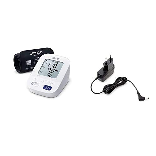 Omron X3 Máquina de presión sanguínea, control de la hipertensión en casa, aprobado por la protección de consumidores + Adaptador de corriente AC para tensiómetro M2, M3, M6, M7 y inhalador C803