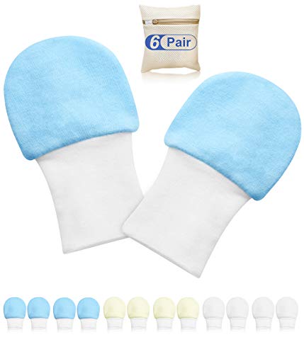 One enjoy Mitones de bebé Manoplas para bebés recién nacidos Guantes para bebés Manoplas sin rasguños para 0-6 meses Niños Niñas 6 Pares