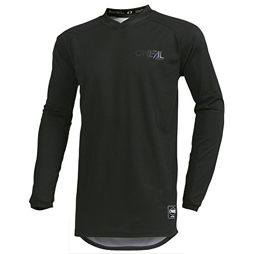 O'Neal | Jersey de Motocicleta | Bicicleta de montaña | Ajuste para una máxima Libertad de Movimiento, protección Cosida para los Codos| Jersey Element Classic | Adultos | Negro | Talla L