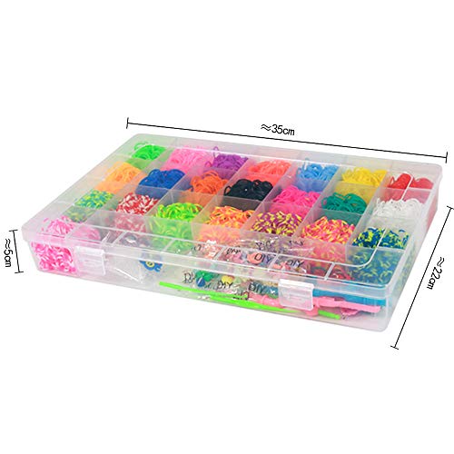 ONECK Caja Pulseras Gomas Bandas de Silicona Para Hacer Pulseras De Colores Bandas Kit para Pulseras(6800 Bandas )