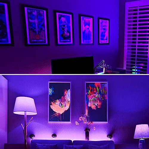 Onforu 2× LED Bombillas UV, 7W Bombilla de Luz Negra Iluminación Ultravioleta, 100-240V E27 Bombilla Lámpara de Luz Violeta Nivel UV-A Bajo Consumo para Halloween Fiesta Navidad Disco Pinta Corporal