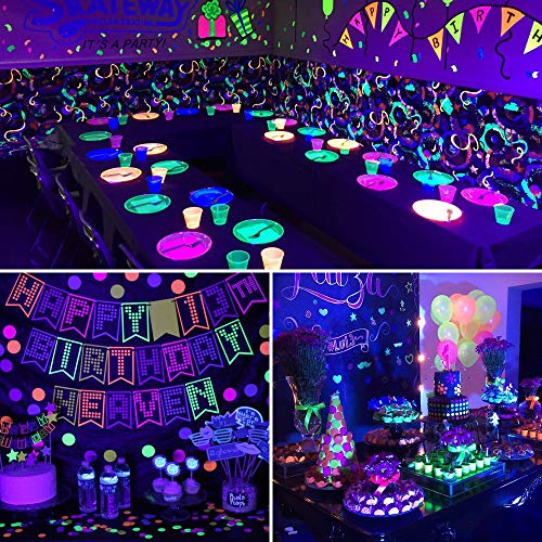 Onforu 2× LED Bombillas UV, 7W Bombilla de Luz Negra Iluminación Ultravioleta, 100-240V E27 Bombilla Lámpara de Luz Violeta Nivel UV-A Bajo Consumo para Halloween Fiesta Navidad Disco Pinta Corporal