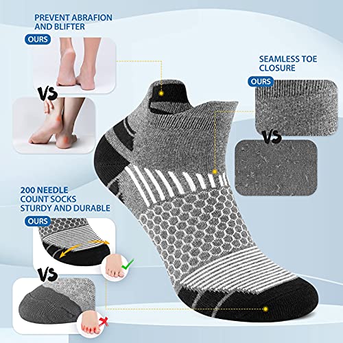 Onmaita Calcetines deportivos para hombres y mujeres, 6 pares de acolchados calcetines deportivos cortos para actividades al aire libre, ocio, trabajo en funcionamiento