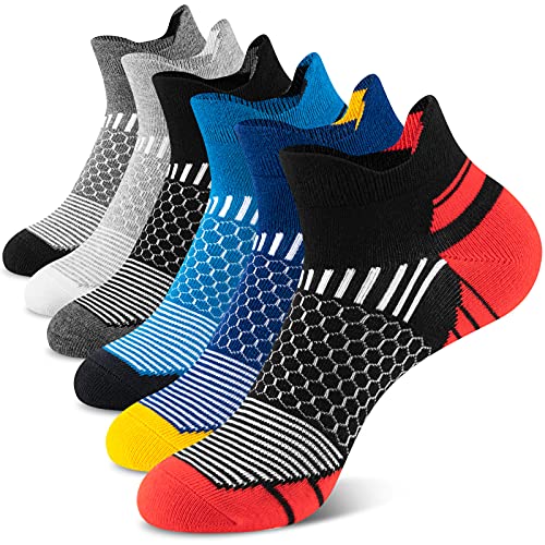 Onmaita Calcetines deportivos para hombres y mujeres, 6 pares de acolchados calcetines deportivos cortos para actividades al aire libre, ocio, trabajo en funcionamiento